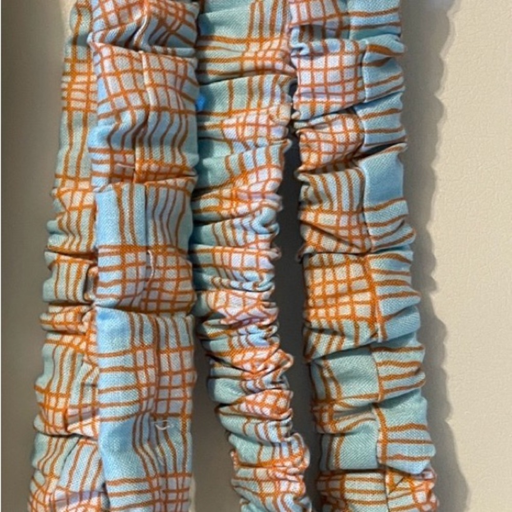 Plaid blue and orange